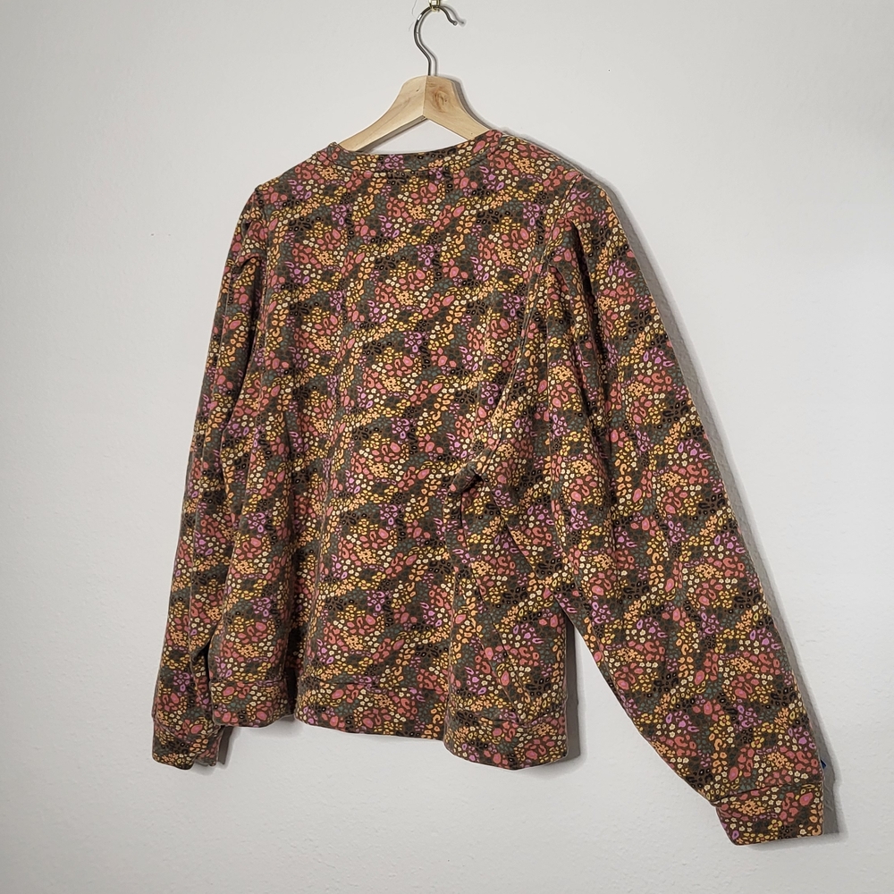 Marine Layer XL Floral Sweatshirt in Pink & Brown